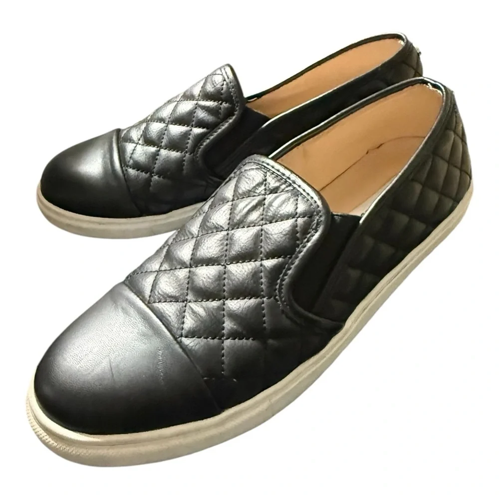 STEVE MADDEN Black Quilted Zaander Slip-On‎ Sneaker Shoes Women's Size 9